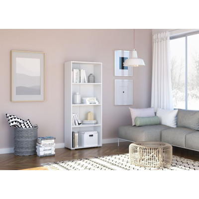 NRG013 regał 4-półkowy laminowany 150×60×30 cm - Kolor: Biały 2