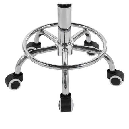Taboret NTB002 obrotowy z regulacją wysokości 43 cm - Kolor Obicia: Biały