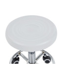 Taboret NTB002 obrotowy z regulacją wysokości 43 cm - Kolor Obicia: Biały