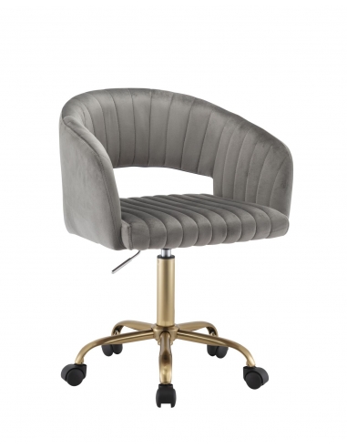 Fotel biurowy NFR033 z tapicerką velvet i podstawą chromowaną - 2
