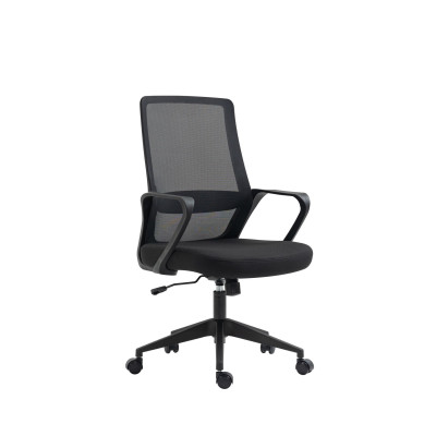 Fotel obrotowy biurowy z mechanizmem TILT NFR022 - Kolor Stelaża: Czarny - Kolor Obicia: Czarny ST