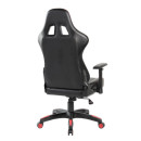 Fotel gamingowy obrotowy NFR020 z mechanizmem Tilt - Kolor Detali: Czerwony - Kolor Obicia: Czarny ST