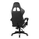 Fotel gamingowy obrotowy NFR019 z mechanizmem MultiBlock - Kolor Detali: Biały - Kolor Obicia: Czarny ST