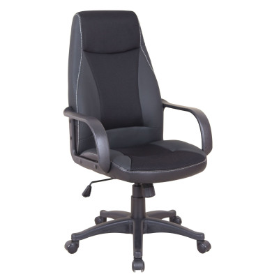 Fotel biurowy obrotowy NFR002 z mechanizmem TILT - Kolor Obicia: Czarny ST - Kolor Detali: Szary