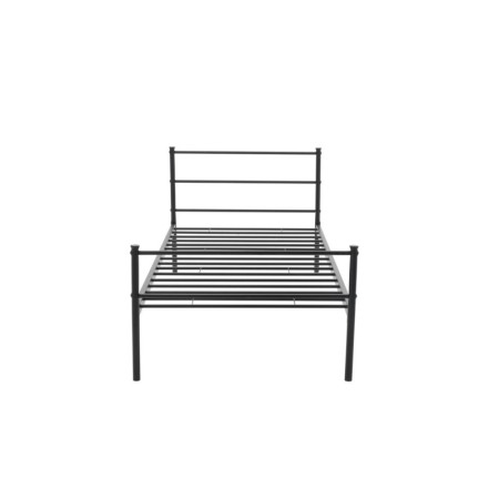Łóżko metalowe 90x200 z wezgłowiem NLZ014 - Kolor: Czarny - Rozmiar stelaża/materaca: 90 x 200 cm
