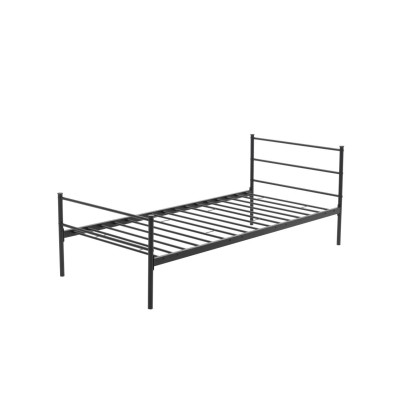 Łóżko metalowe 90x200 z wezgłowiem NLZ014 - Kolor: Czarny - Rozmiar stelaża/materaca: 90 x 200 cm