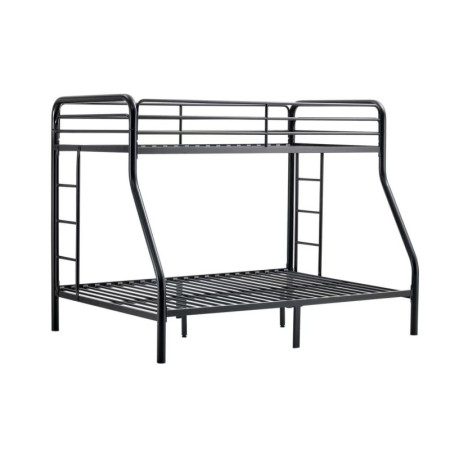 Łóżko piętrowe metalowe 140x200 + 90x200 NLZ008 - Kolor: Czarny