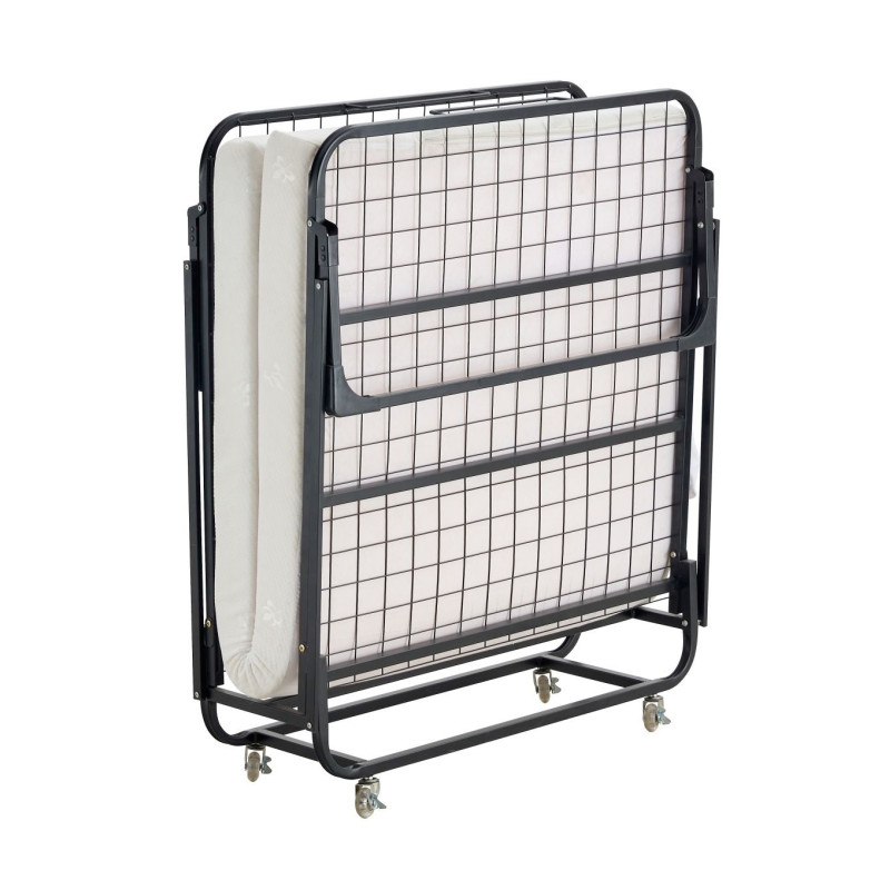Łóżko składane NLZ006 z materacem 80×190 cm - Kolor: Czarny