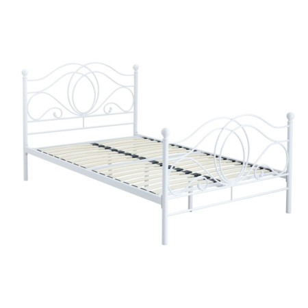 Łóżko metalowe 120x200 NLZ004 - Kolor: Biały - Rozmiar stelaża/materaca: 120 x 200 cm