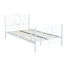 Łóżko metalowe 120x200 NLZ004 - Kolor: Biały - Rozmiar stelaża/materaca: 120 x 200 cm
