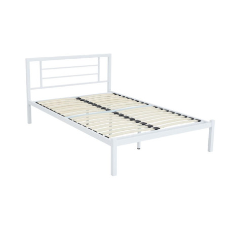 Łóżko metalowe 120x200 NLZ003 - Kolor: Biały - Rozmiar stelaża/materaca: 120 x 200 cm