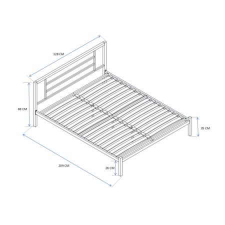 Łóżko metalowe 120x200 NLZ003 - Kolor: Biały - Rozmiar stelaża/materaca: 120 x 200 cm