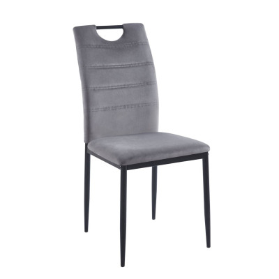 Krzesło NKR019 tapicerowane velvet - Kolor Obicia: Szary ST