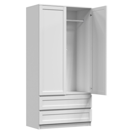 Szafa PAF-SS-90 Biała Z Drzwiami Tip-On I 2 Szufladami 90 cm