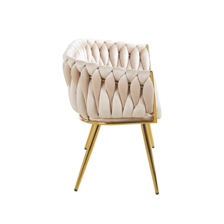 Sofa NSF002 tapicerowana na stelażu chromowanym - Kolor Obicia: Beżowy
