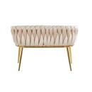 Sofa NSF002 tapicerowana na stelażu chromowanym - Kolor Obicia: Beżowy