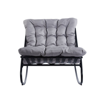 Fotel NFT010 ogrodowy z tkaniny outdoor na metalowych płozach - Kolor Obicia: Szary ST 2