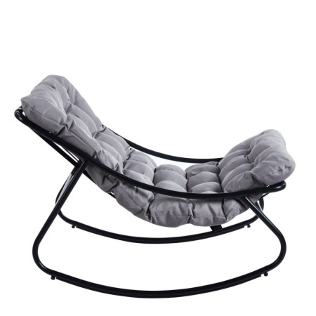 Fotel NFT010 ogrodowy z tkaniny outdoor na metalowych płozach - Kolor Obicia: Szary ST