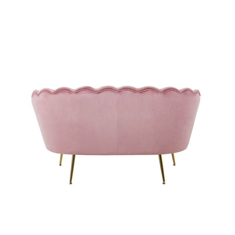 Sofa NSF001 tapicerowana 138x74 cm - Kolor Obicia: Różowy - Kolor Stelaża: Złoty