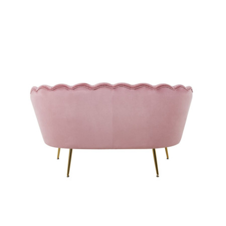 Sofa NSF001 tapicerowana 138x74 cm - Kolor Obicia: Różowy - Kolor Stelaża: Złoty