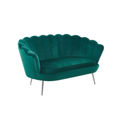 Sofa NSF001 tapicerowana 138x74 cm - Kolor Obicia: Zielony ST - Kolor Stelaża: Chromowany