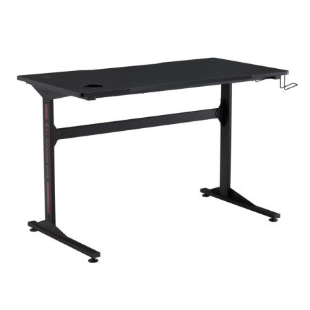 Biurko gamingowe NBI015 z uchwytem na kubek i wlotami na przewody 120×60 cm - Kolor: Czarny - Kolor Detali: Czerwony