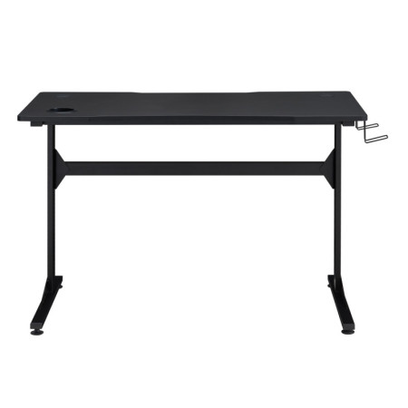 Biurko gamingowe NBI015 z uchwytem na kubek i wlotami na przewody 120×60 cm - Kolor: Czarny - Kolor Detali: Czerwony