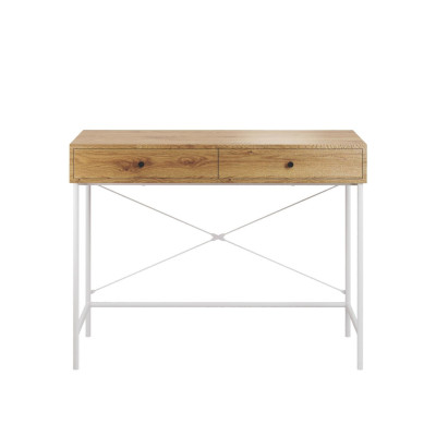 Biurko NBI010 100x48 cm z szufladami - Kolor: Dąb Naturalny - Biały 2