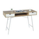 Biurko NBI008 z szufladami i półką 102×41 cm - Kolor: Sonoma - Biały