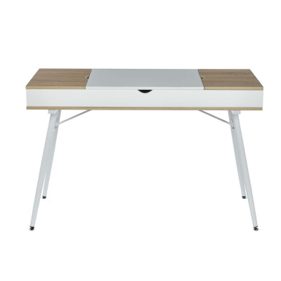 Biurko NBI006 ze schowkami 120×48 cm - Kolor: Sonoma - Biały 2