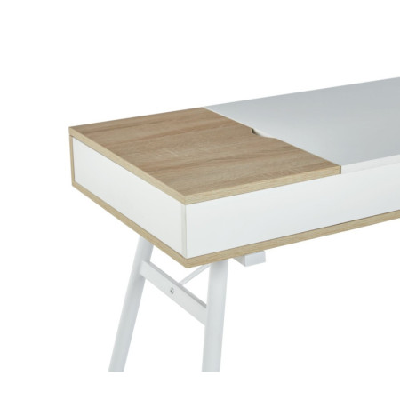 Biurko NBI006 ze schowkami 120×48 cm - Kolor: Sonoma - Biały