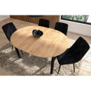 Stół Rozkładany Okrągły Do Kuchni i Salonu NST032 100-140x100 cm - Kolor: Craft - Czarny