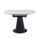Stół rozkładany prostokątny NST027 75-120x120 cm - Kolor: Biały Marmur - Czarny