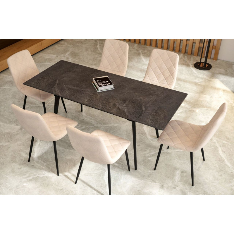Stół rozkładany NST024 120–180×80 cm ceramika - Kolor: Grafit