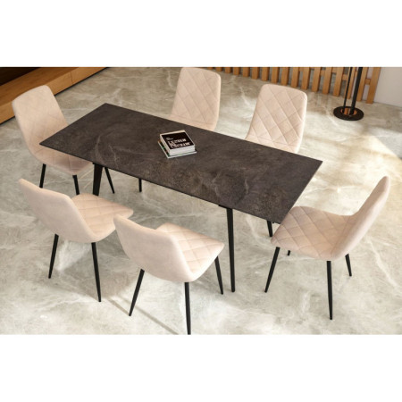 Stół rozkładany NST024 120–180×80 cm ceramika - Kolor: Grafit