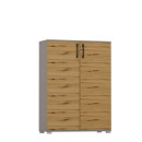 Szafka Biurowa P-PN Komoda Szeroka Wysoka na Dokumenty 110 cm - Szerokość: 70 cm - Głębokość: 53 cm - Rodzaj frontów: Mat - Rodzaj zamknięcia: Bez zamka - Kolor: Szary - Artisan - Kolor uchwytów: Uchwyty czarne