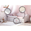 Łóżko Dziecięce dla Dziewczynki EMMA-DREAM z Barierką i Materacem - Kolor: Biały - Kolor Detali: Różowy - Opcje łóżka: Z Szufladą - Rozmiar łóżka: 180x80 cm