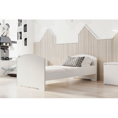 Bezpieczne Łóżko Dziecięce LUK ze Stelażem FLEX i Materacem - Kolor: Biały - Rozmiar łóżka: 160x80 cm - Opcje łóżka: Bez Szuflady 2