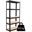 Regał Magazynowy MAG9040 Czarny 5 Półek 180x90x40cm Max 875kg