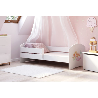 Łóżko Dziecięce z Barierką LUK Syrenka - Kolor: Biały - Rozmiar łóżka: 160x80 cm - Opcje łóżka: Bez Szuflady 2