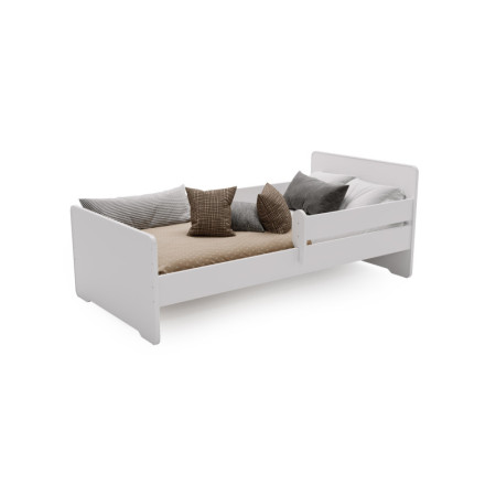 Łóżko Dziecięce z Barierką i Materacem MAX - Kolor: Biały - Rozmiar łóżka: 140x70 cm - Opcje łóżka: Bez Szuflady