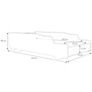 Bezpieczne Łóżko Dziecięce Wywrotka RIKO ze Stelażem FLEX - Rozmiar łóżka: 140x70 cm - Kolor: Wielokolorowy