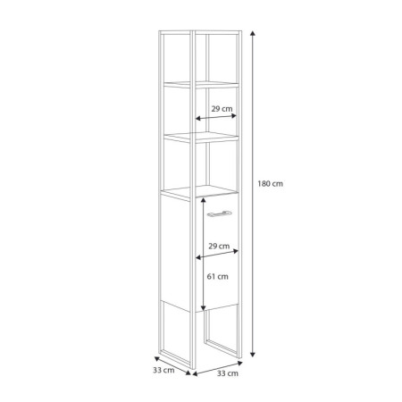 Nowoczesny Słupek Łazienkowy AURA z Szufladą w Stylu Loft - Kolor: Dąb Craft
