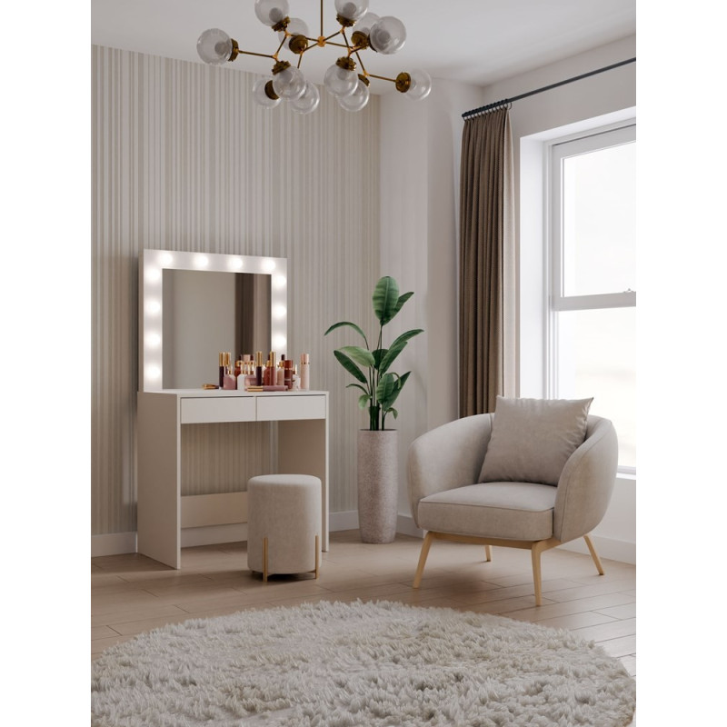 Toaletka MRA-T+ 2S+L Z Lustrem I Oświetleniem LED Kaszmir