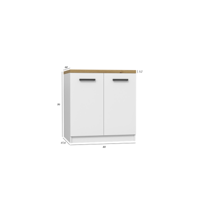 Szafka Kuchnia KAT-D80/82 Biała Mat Dąb Artisan 80cm do Zestawu 2