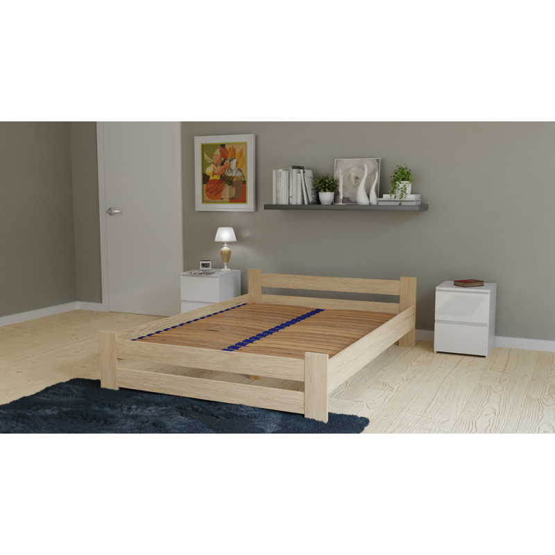 Łóżko Stelaż 160x200 Bed-160x200 Sonoma Brzozowe Listewki Stabilne