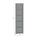 Regał Otwarty Biurowy lub do Salonu ML-AS na Książki i Segregatory 176 cm - Szerokość: 30 cm - Głębokość: 30 cm - Kolor: Biały
