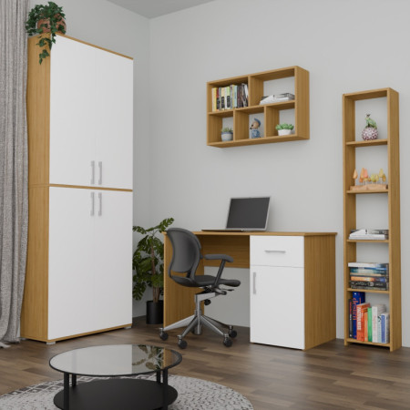 Regał Stojący do Pokoju na Książki ML-G-I z Półkami 170 cm - Kolor: Hikora Naturalna - Głębokość: 20 cm - Szerokość: 31 cm