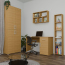 Regał Stojący do Pokoju na Książki ML-G-I z Półkami 170 cm - Kolor: Hikora Naturalna - Głębokość: 20 cm - Szerokość: 31 cm