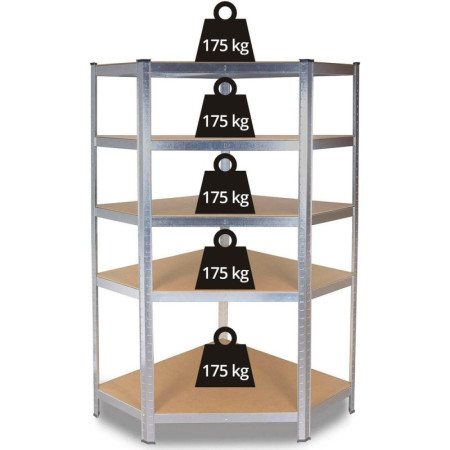Regał Magazynowy MAG-GC9040 5 Półek Metalowy Czerwony 180x90x40 cm